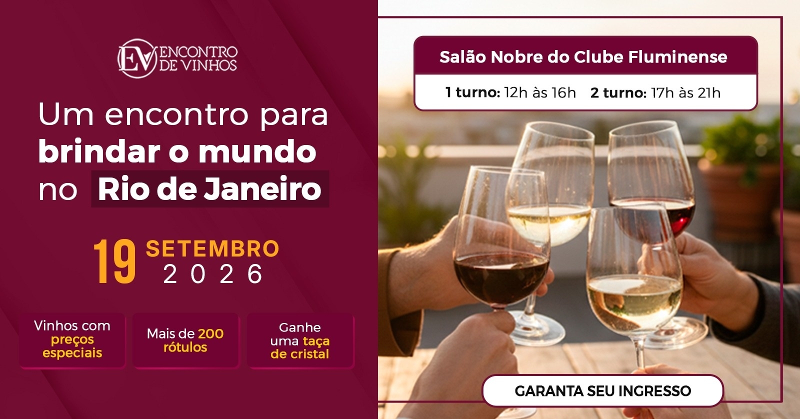 Imagem do evento Encontro de Vinhos Rio de Janeiro - Setembro